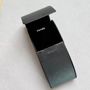PRADA Glasses Case Saffiano Leather Black Hard Shell